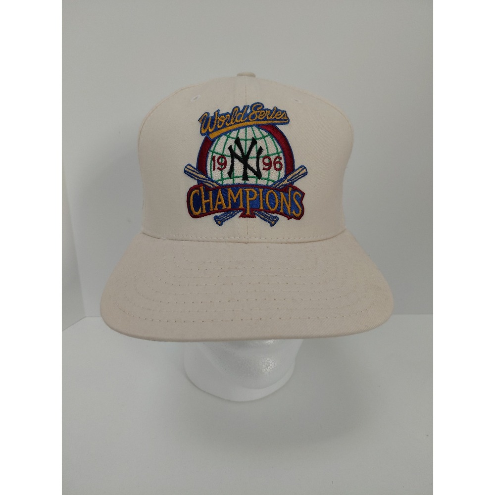 Vintage New Era New York Yankees 1996 World Series Snapback Hat Cream USA Made